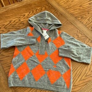 Crewcuts Gray and Orange Argyle Kids Sweater
